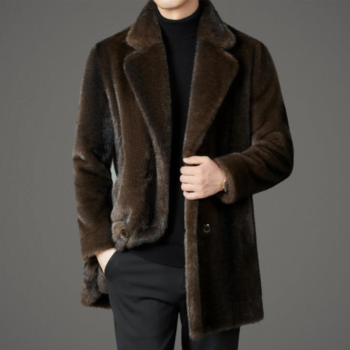 Carlos Men’s Faux Fur Coat – Reversible Luxe Winter Coat