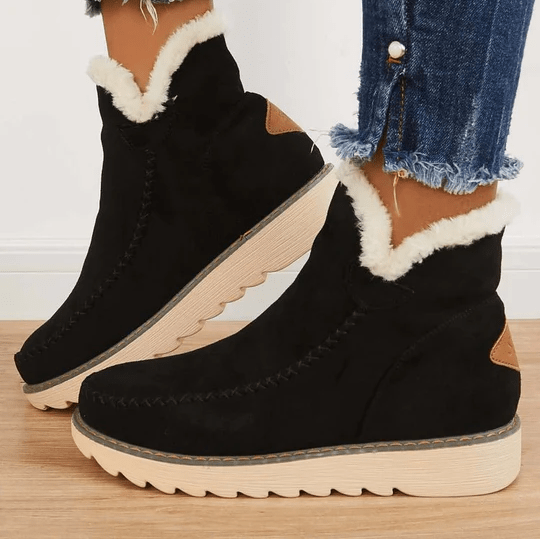 Isabella Women’s Winter Boots – Slip-On Fleece Lined Wedge Ankle Boots