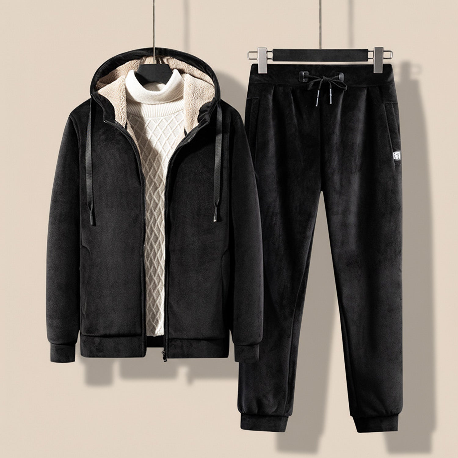 Lorenzo Men’s Tracksuit Set – Heavyweight Zip Hoodie & Joggers Set