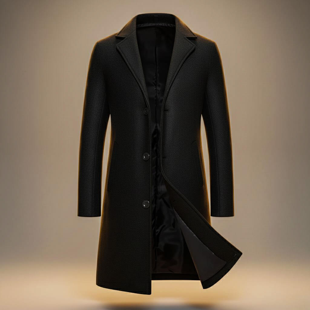 Henry Men’s Long Coat – Organic Peruvian Cotton Overcoat