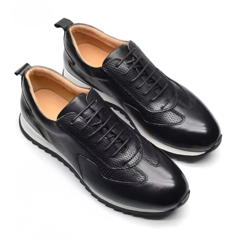 Archie Genuine Leather Oxford Trainers — Lace Up Casual Shoes