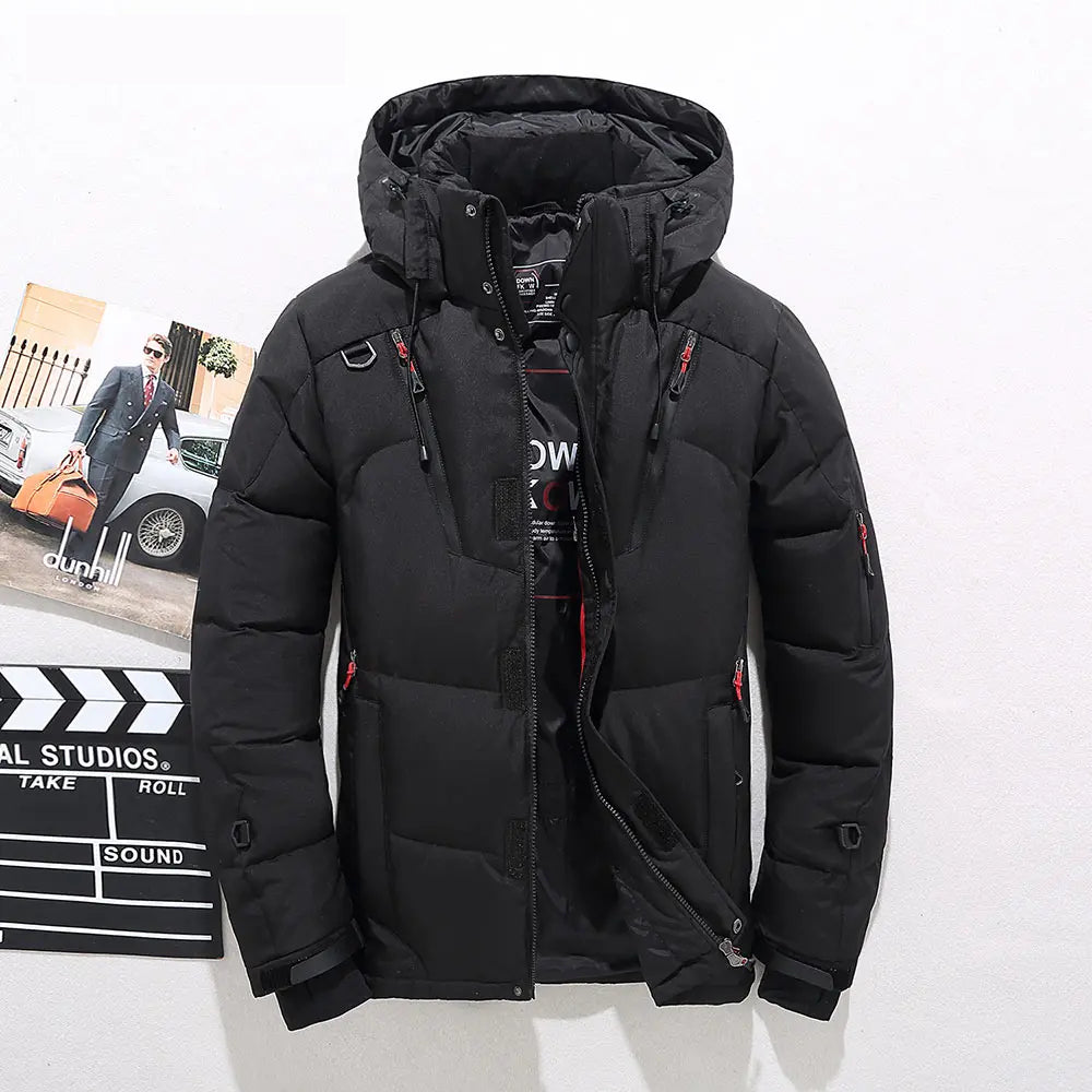Felipe Men’s Down Puffer Jacket – Lightweight Waterproof with Detachable Hood