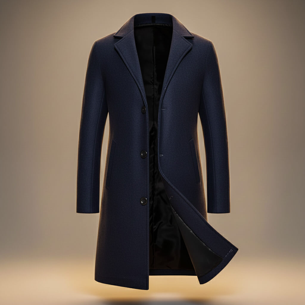 Henry Men’s Long Coat – Organic Peruvian Cotton Overcoat