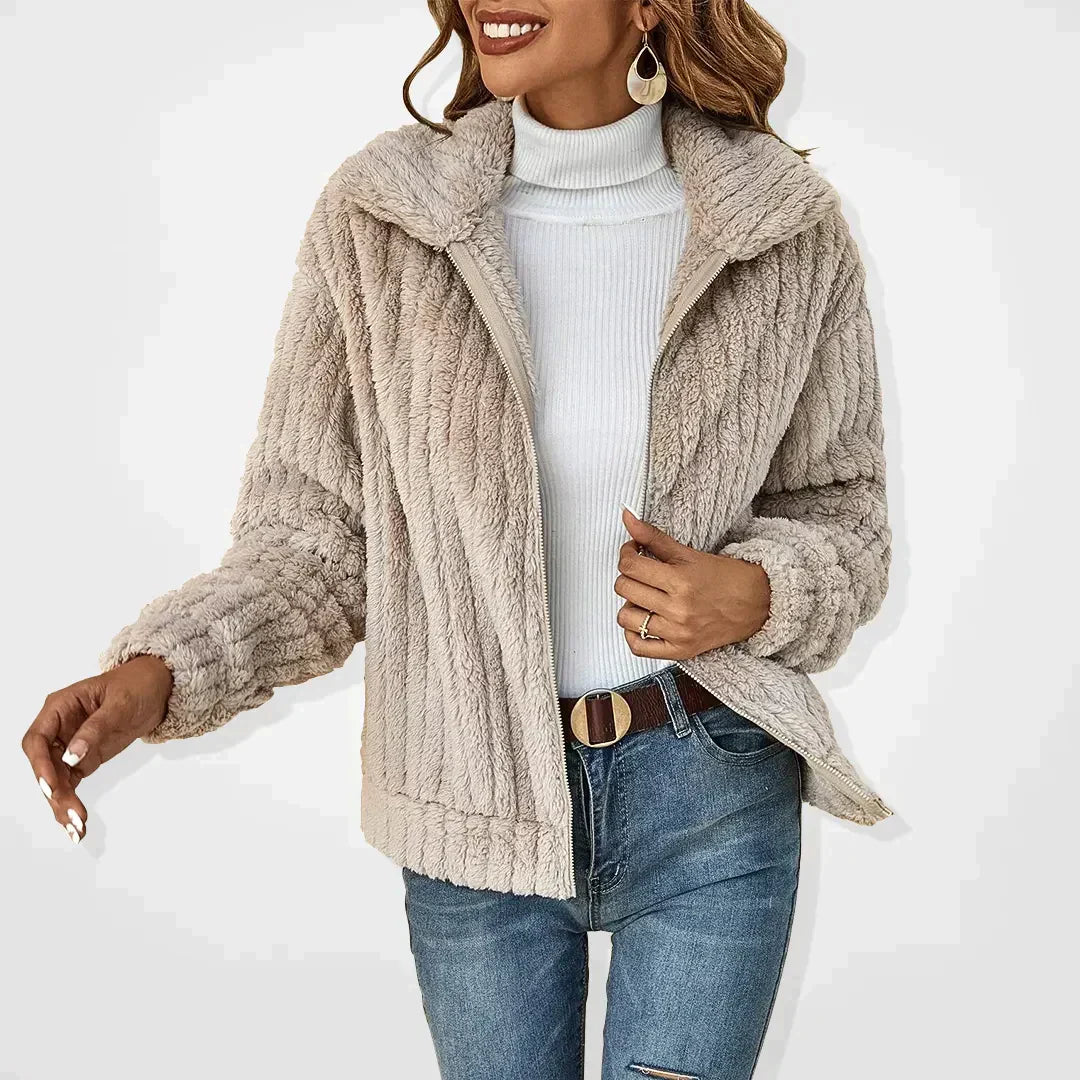 Saphina Women's Fur Jacket – Soft Plush Fur Outerwear