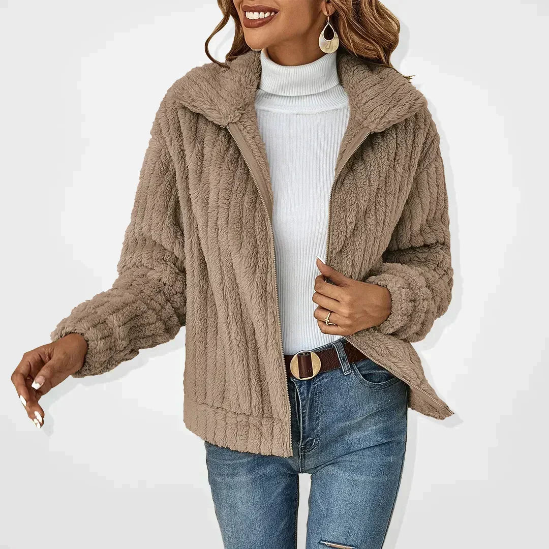 Saphina Women's Fur Jacket – Soft Plush Fur Outerwear