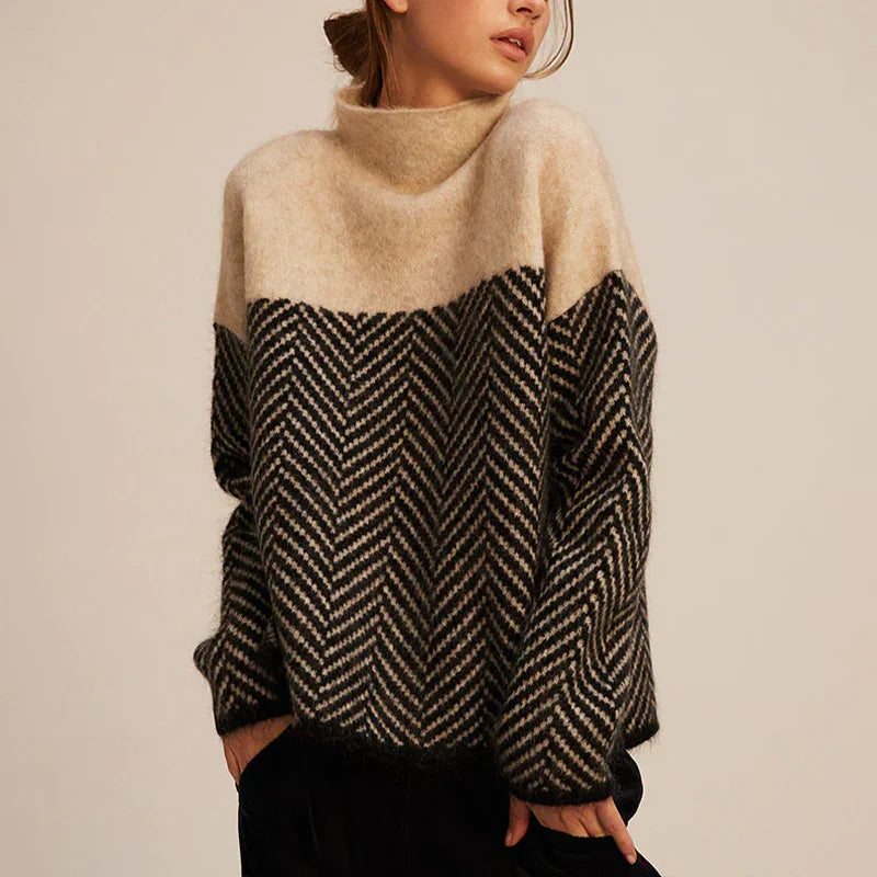 Abegail Turtleneck Knit Sweater – Acrylic Knit Pullover
