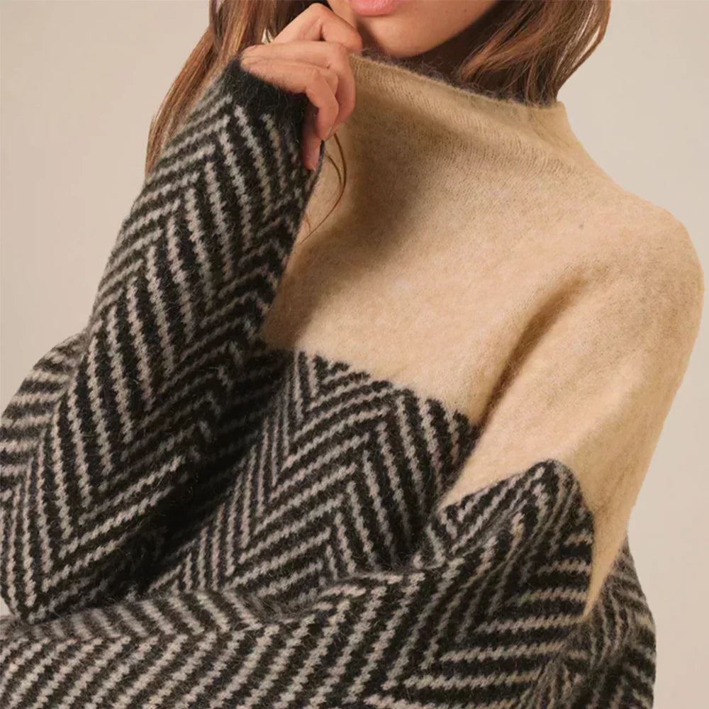 Abegail Turtleneck Knit Sweater – Acrylic Knit Pullover