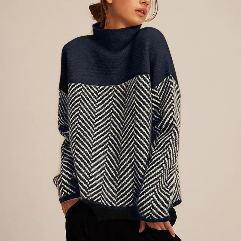 Abegail Turtleneck Knit Sweater – Acrylic Knit Pullover