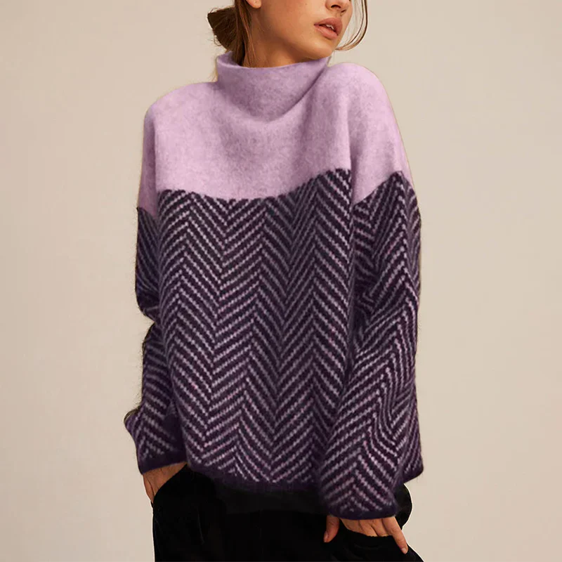 Abegail Turtleneck Knit Sweater – Acrylic Knit Pullover