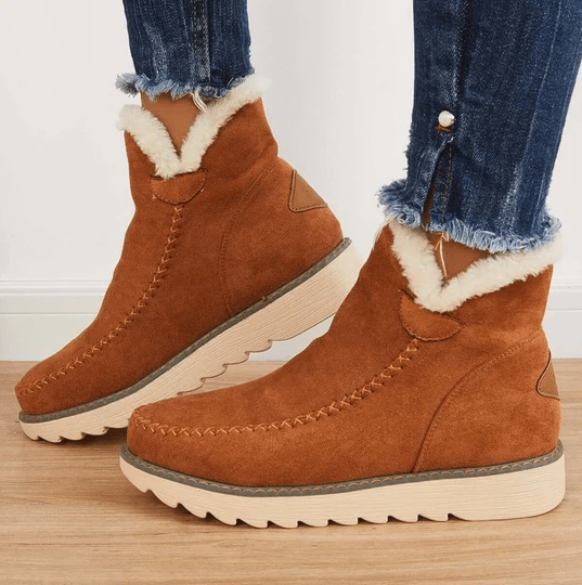 Isabella Women’s Winter Boots – Slip-On Fleece Lined Wedge Ankle Boots