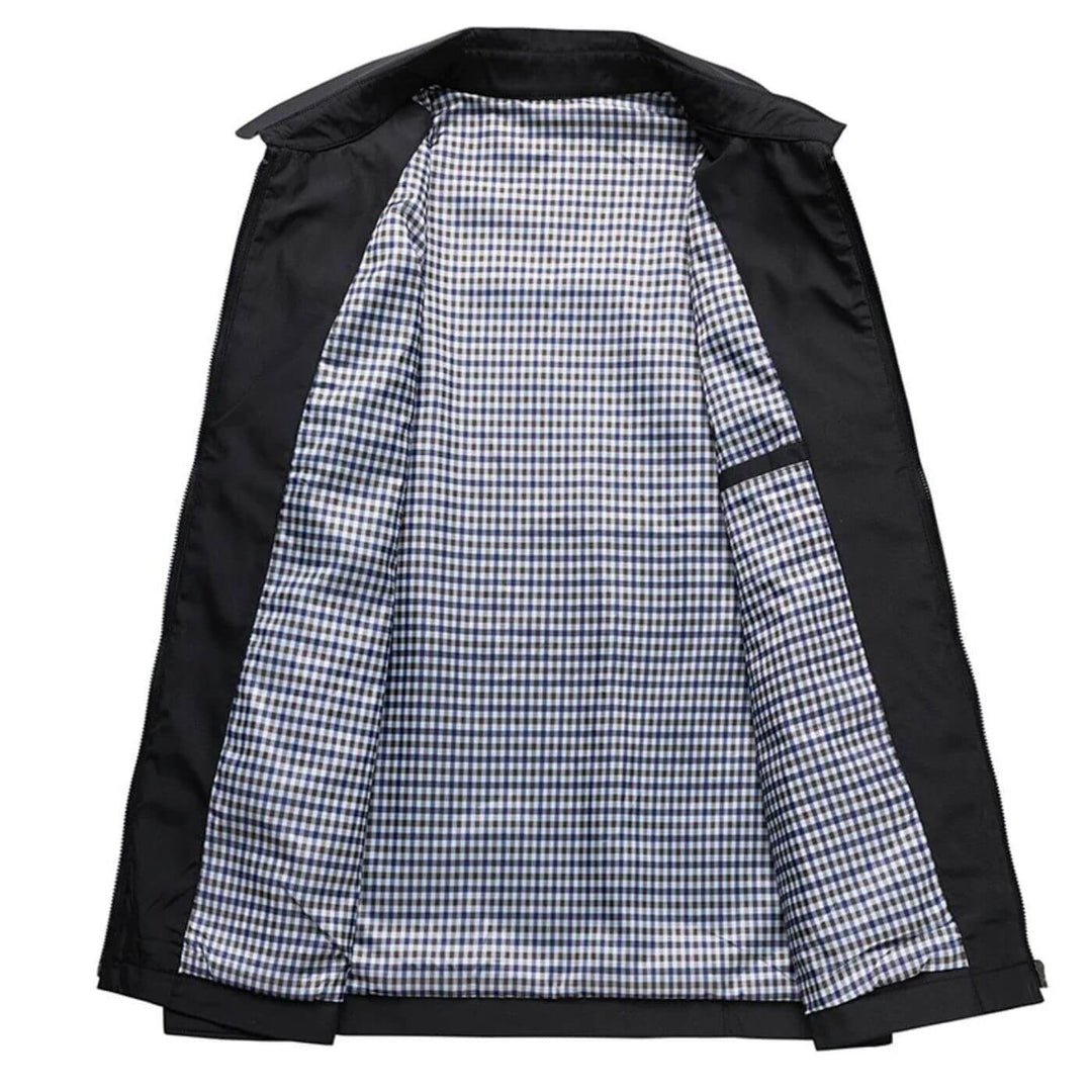 Luca Men’s Lightweight Jacket – Tailored Fit with Gingham Lining