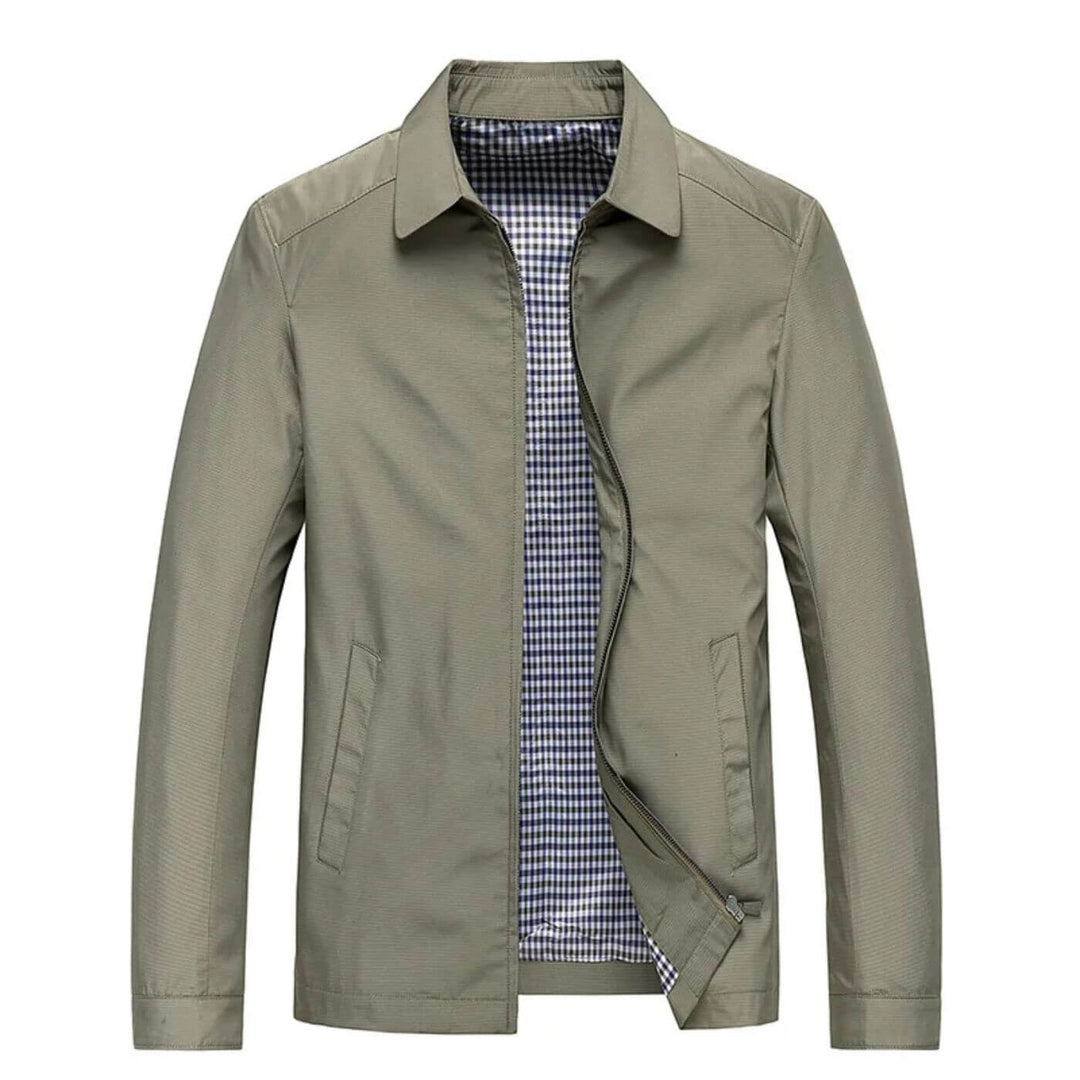Luca Men’s Lightweight Jacket – Tailored Fit with Gingham Lining