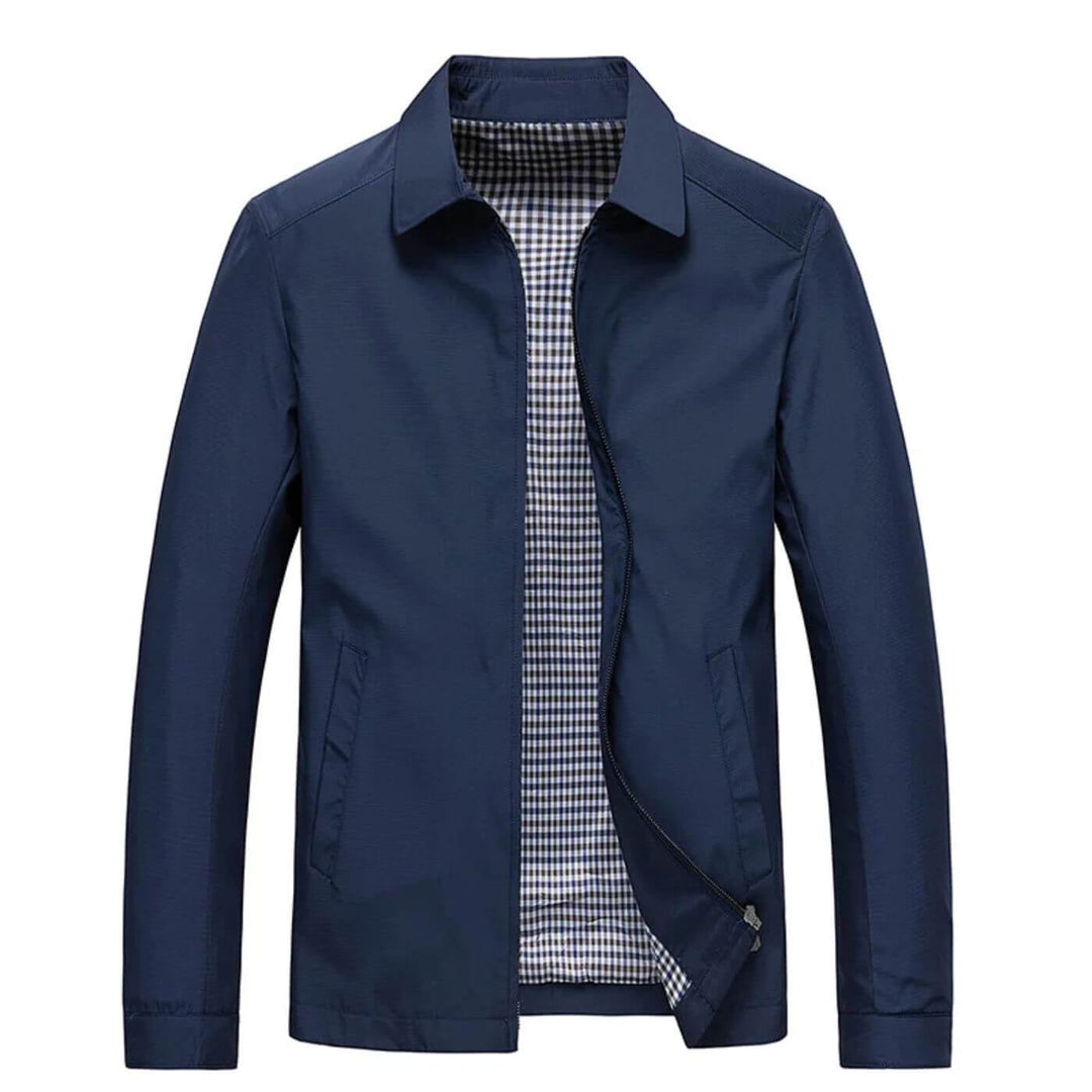 Luca Men’s Lightweight Jacket – Tailored Fit with Gingham Lining