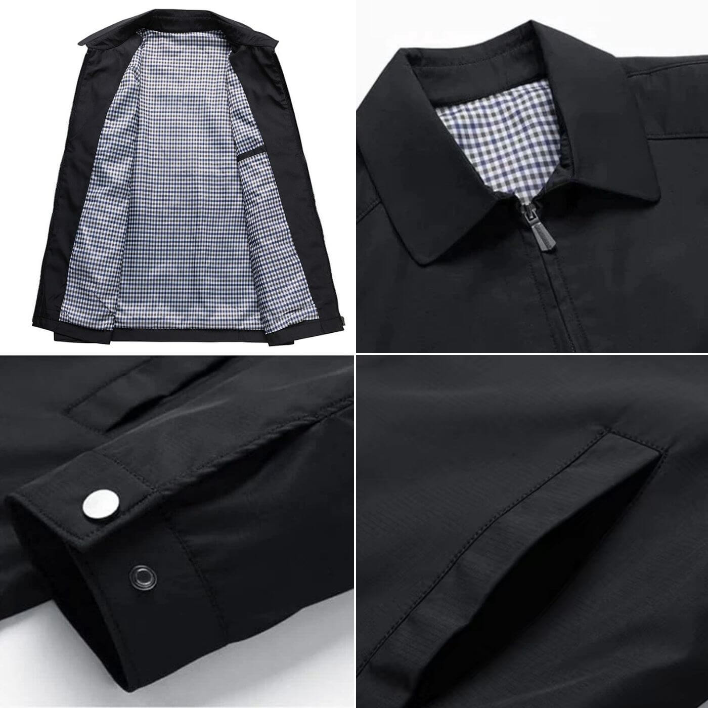 Luca Men’s Lightweight Jacket – Tailored Fit with Gingham Lining