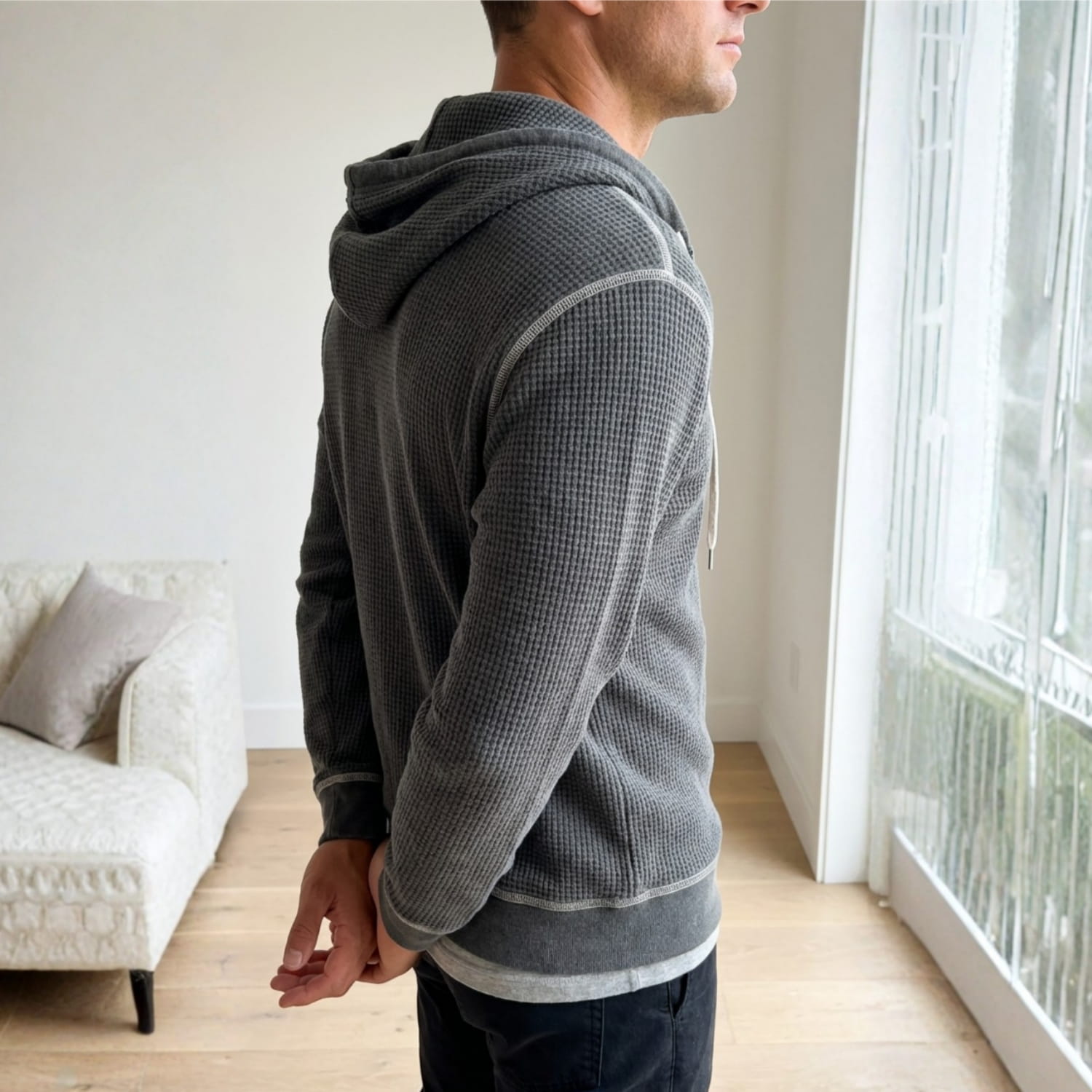 Alfie Men’s Hoodie - Waffle-Knit Cotton