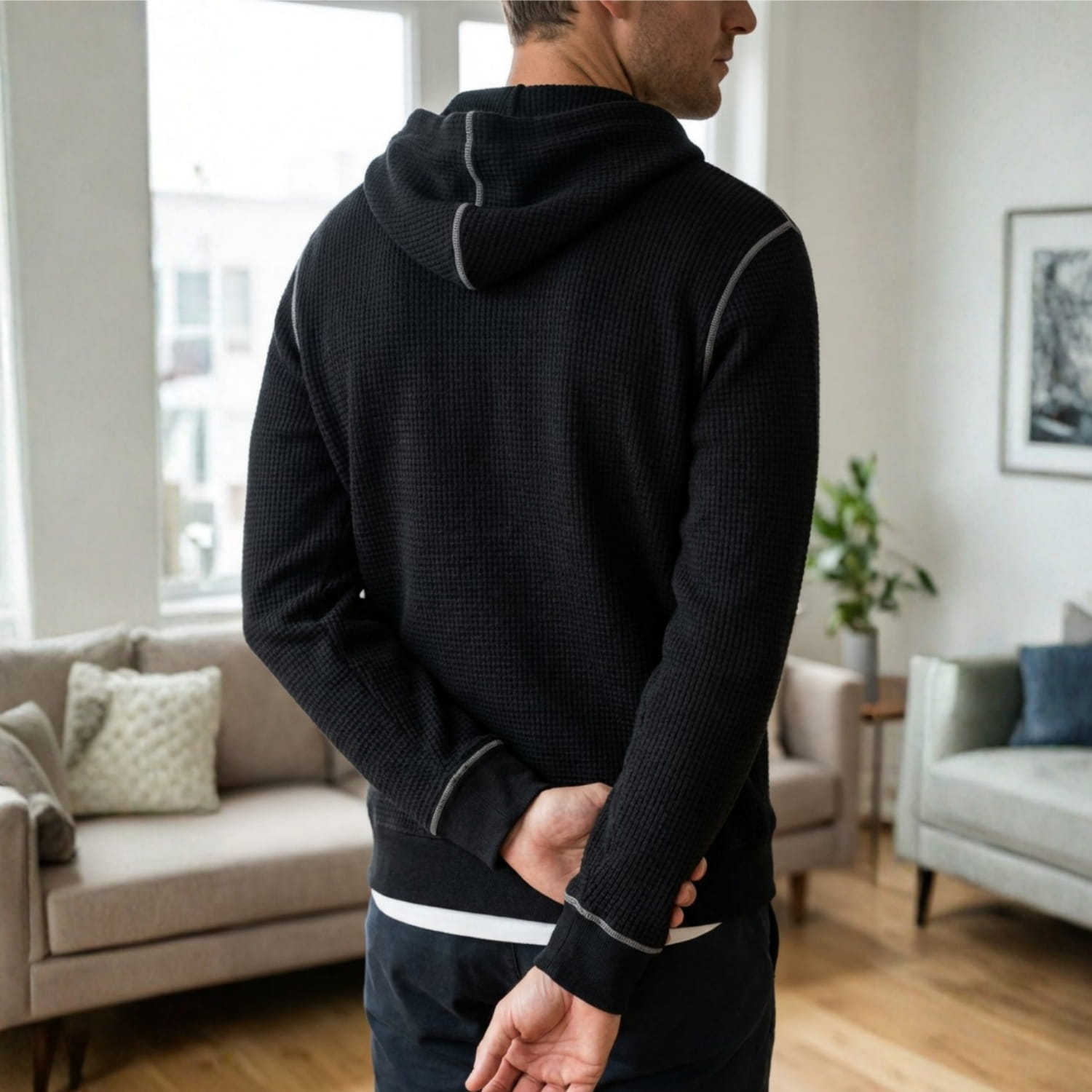 Alfie Men’s Hoodie - Waffle-Knit Cotton