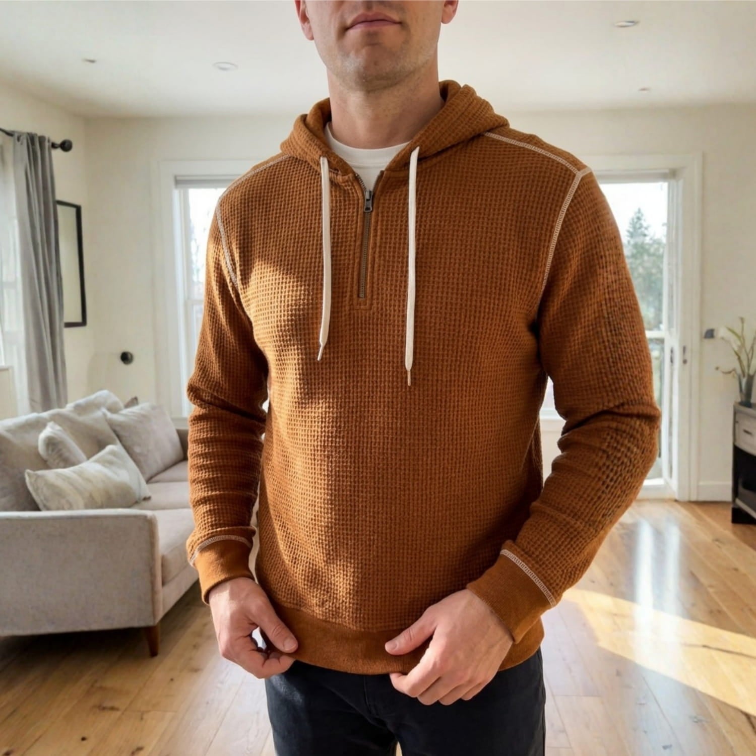 Alfie Men’s Hoodie - Waffle-Knit Cotton