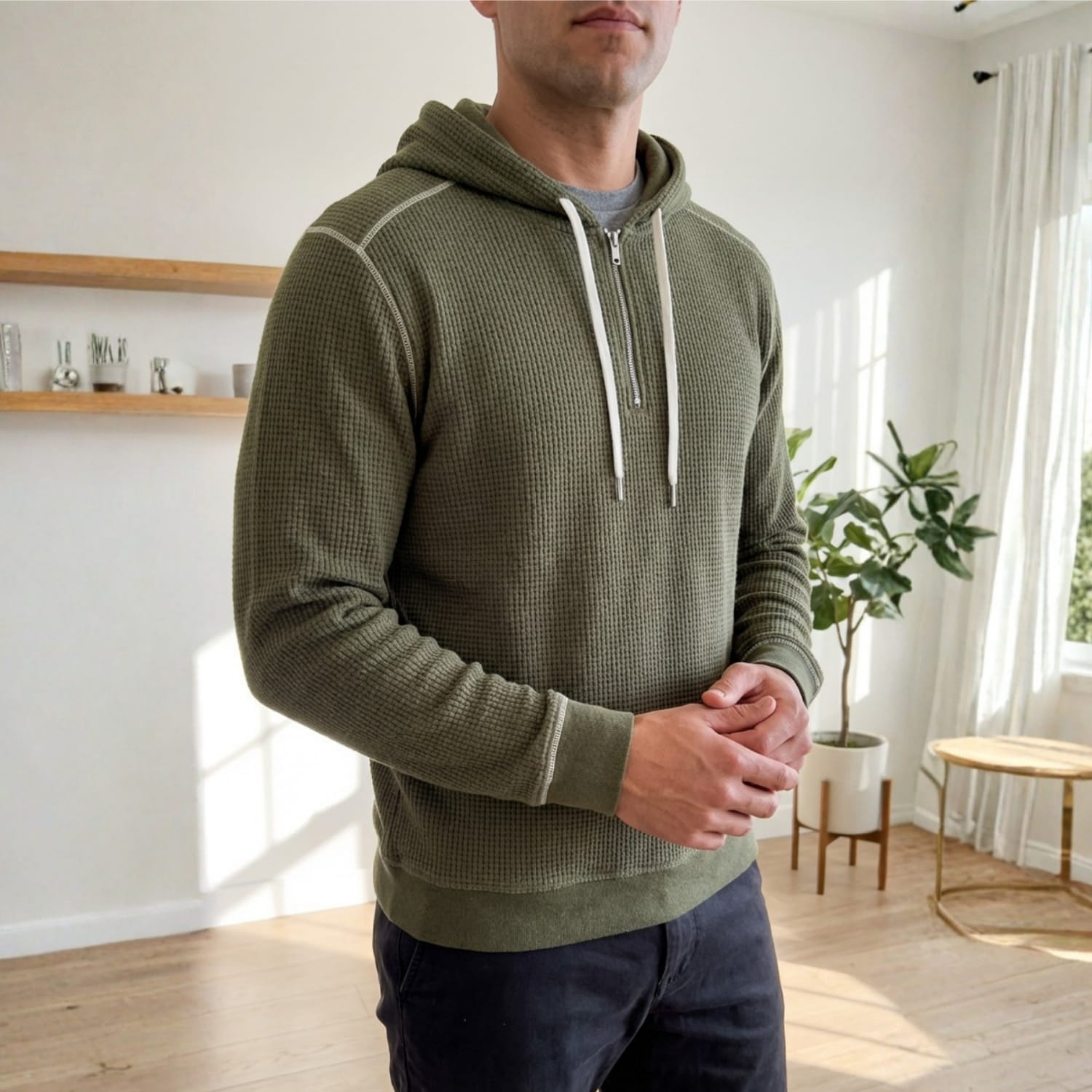 Alfie Men’s Hoodie - Waffle-Knit Cotton