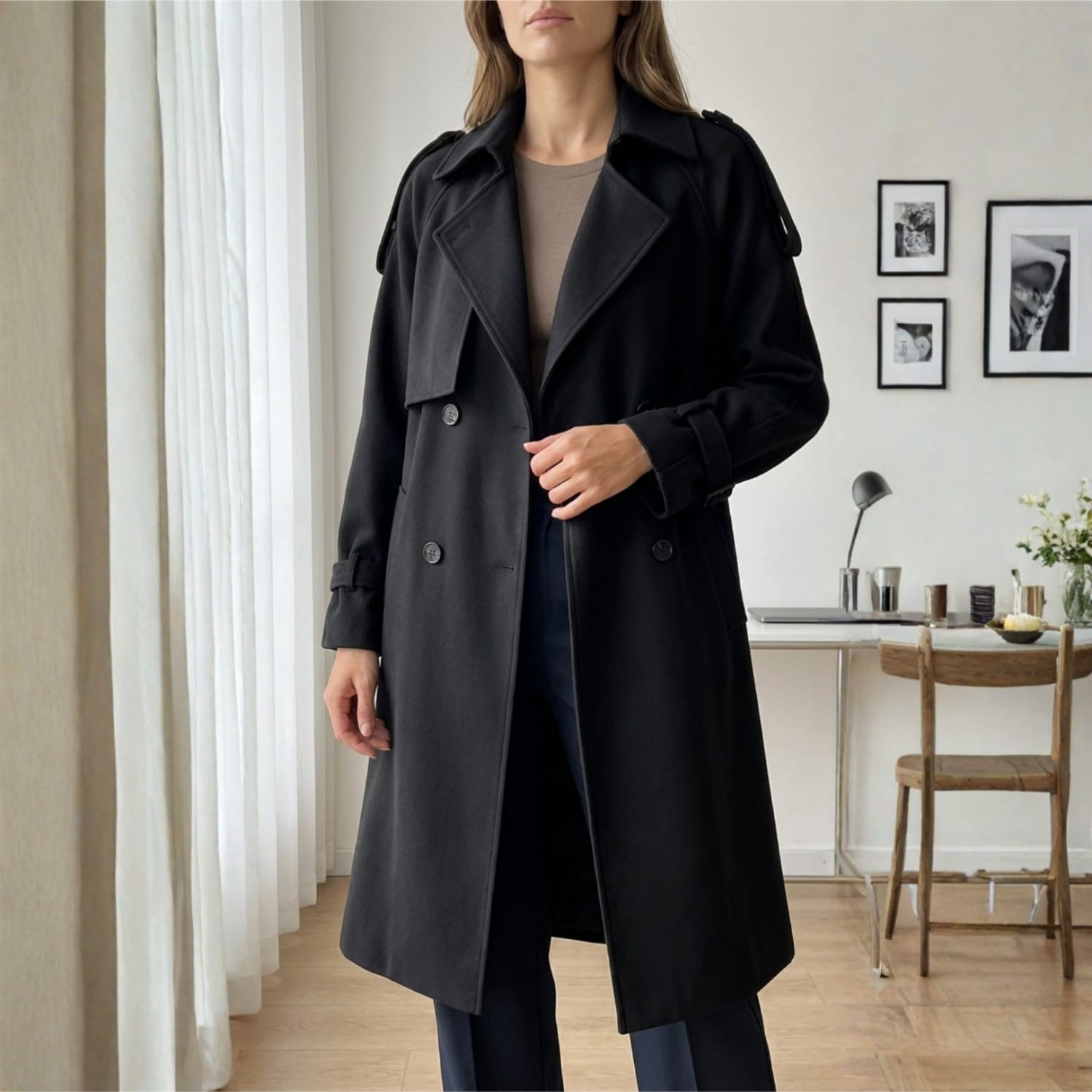 Bianca Women’s Double-Breasted Trench Coat