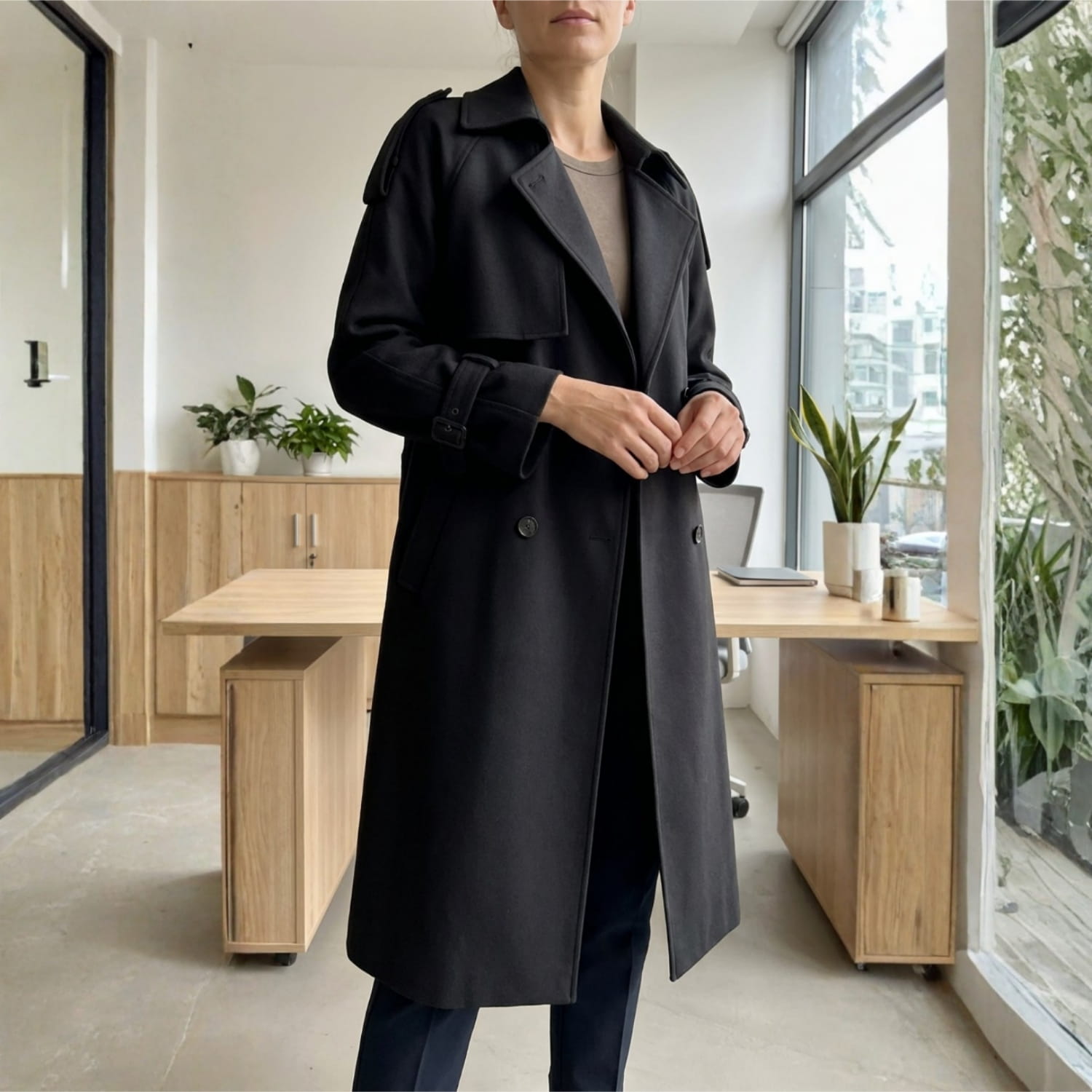 Bianca Women’s Double-Breasted Trench Coat