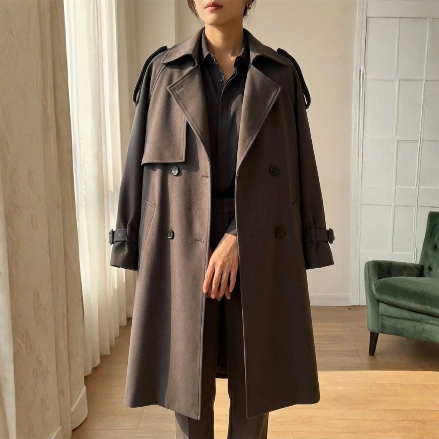 Bianca Women’s Double-Breasted Trench Coat