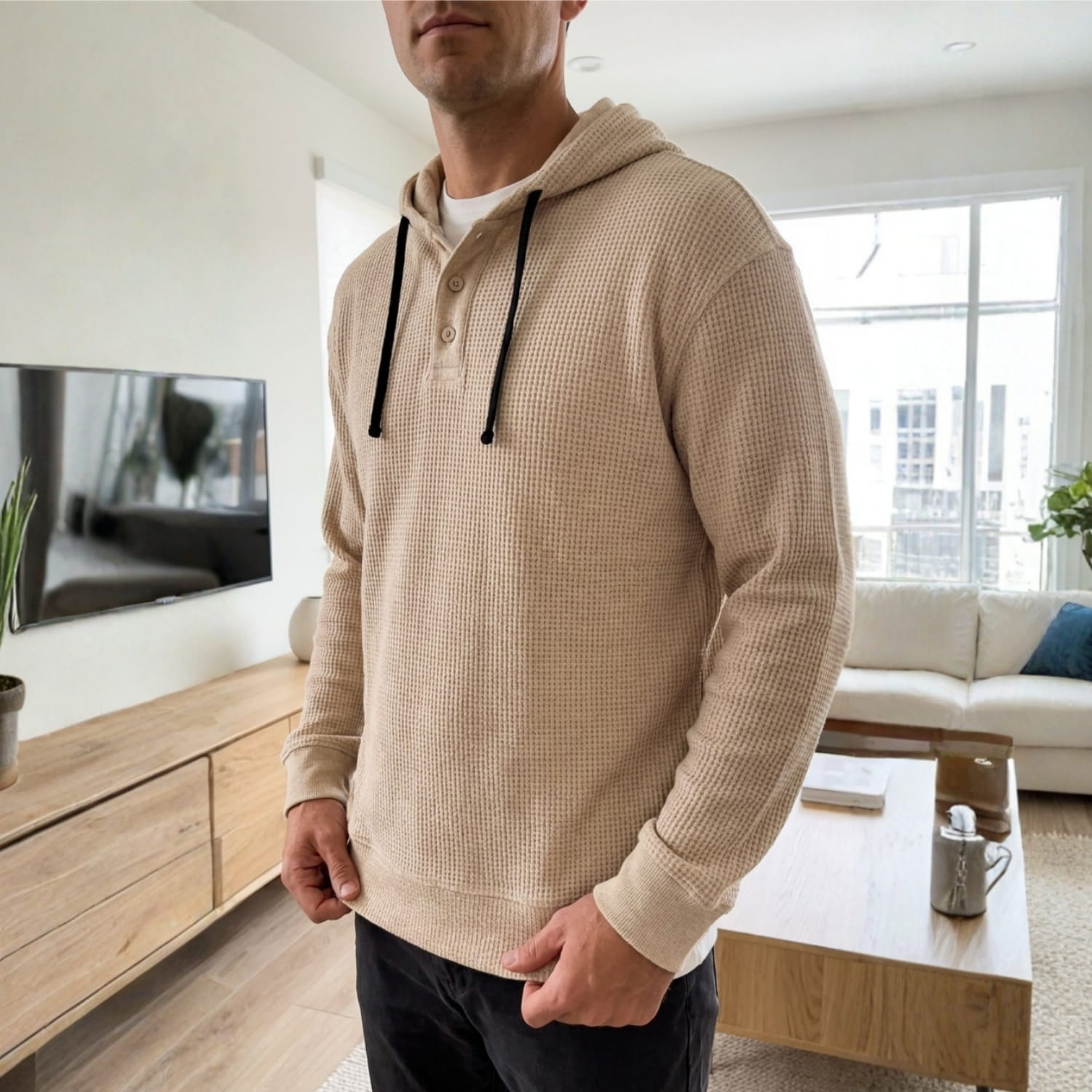 George Waffle Knit Hoodie