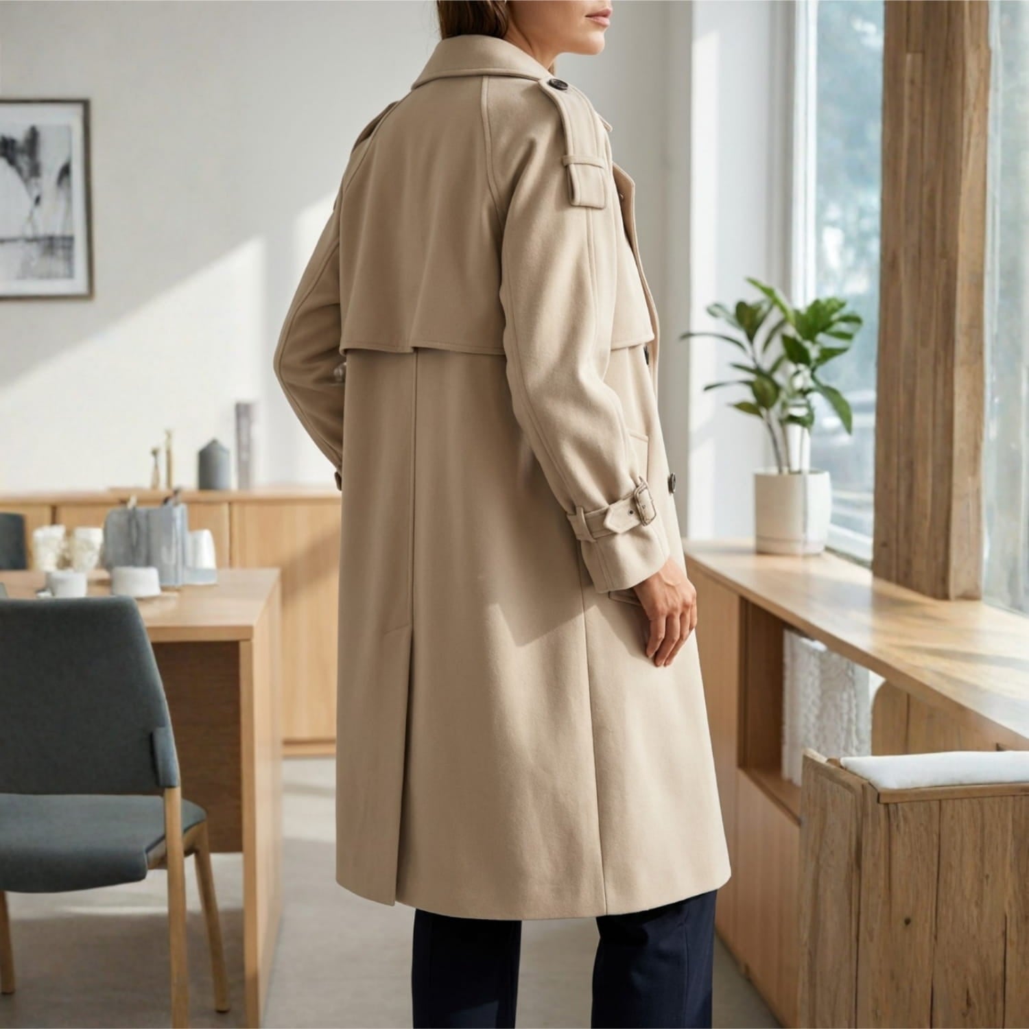 Bianca Women’s Double-Breasted Trench Coat