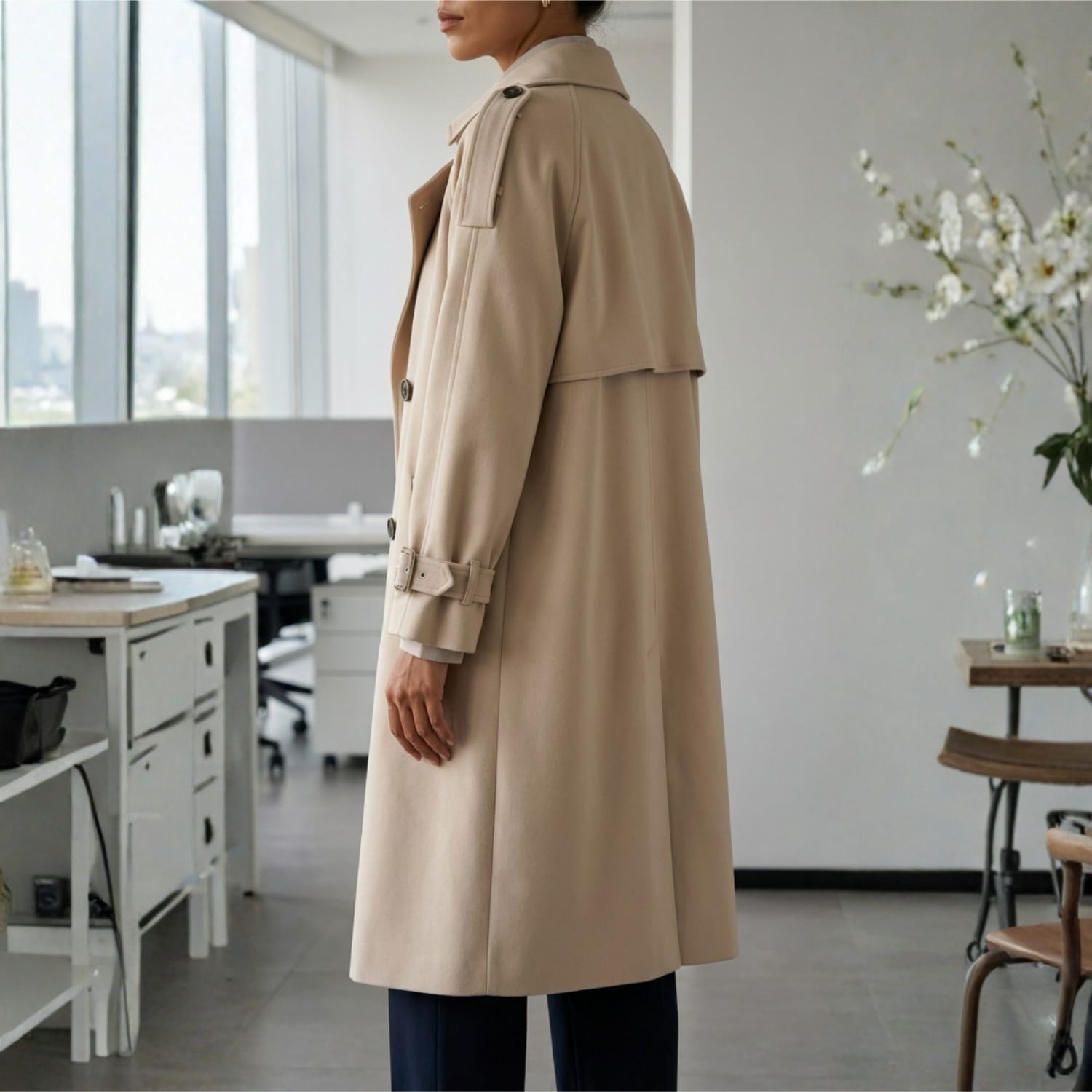 Bianca Women’s Double-Breasted Trench Coat
