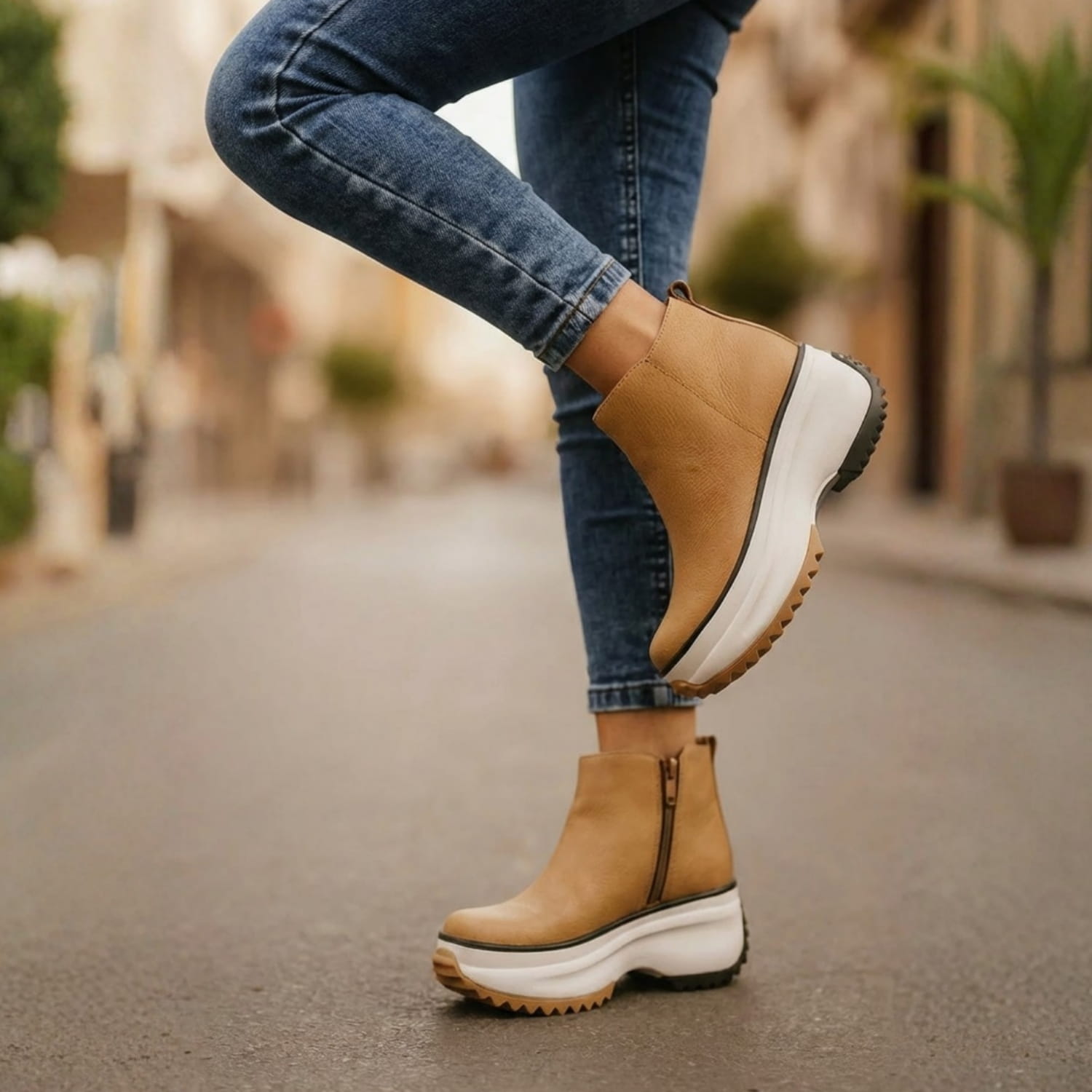 Yasmin Women’s Platform Leather Boots