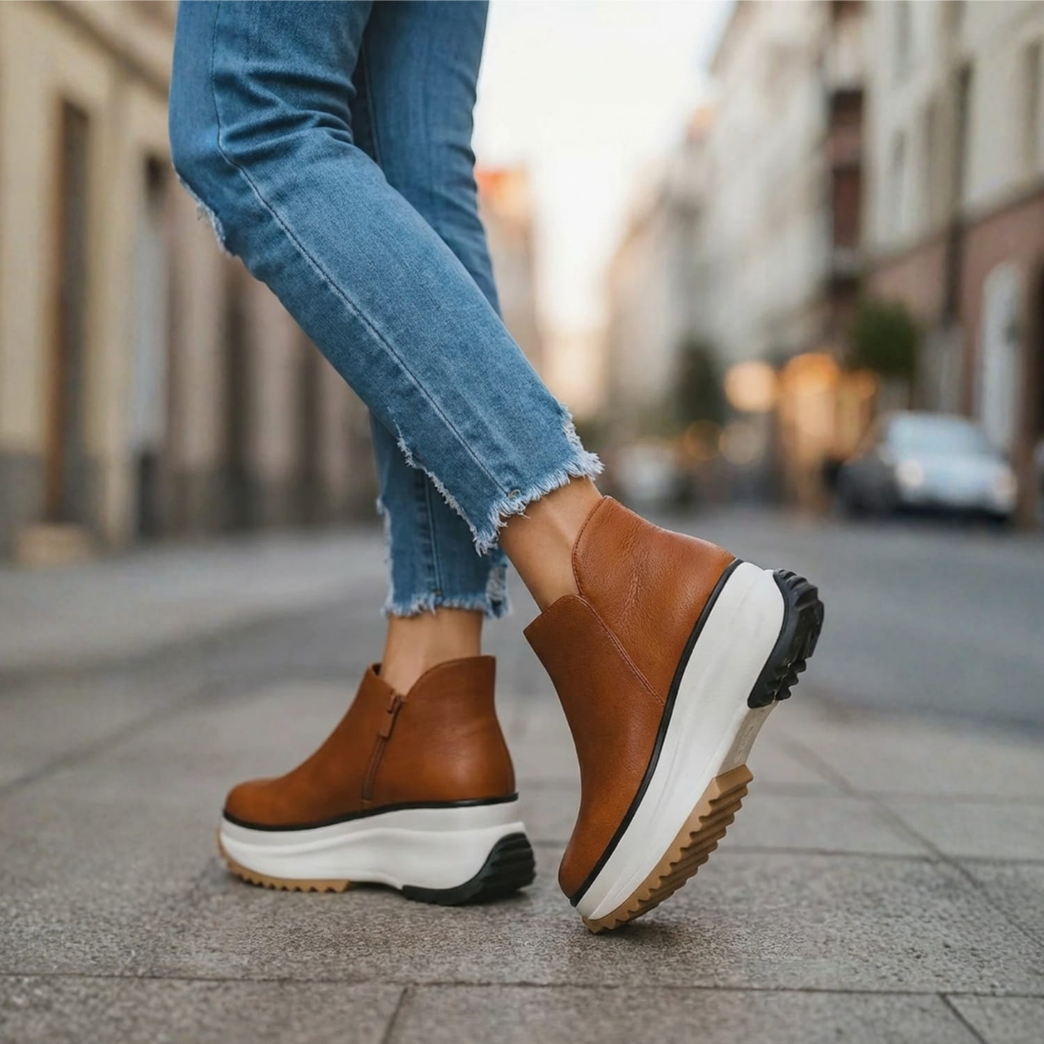 Yasmin Women’s Platform Leather Boots