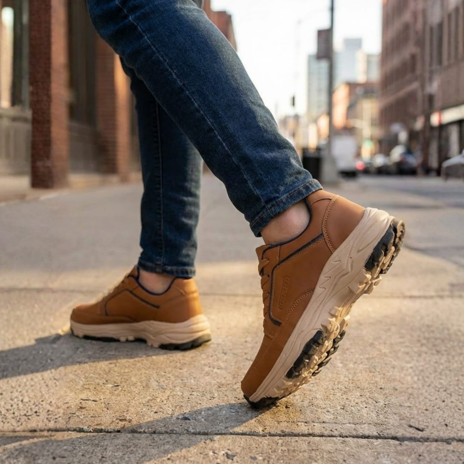 Archie Men’s Leather Trainers – Cushioned Everyday Shoes