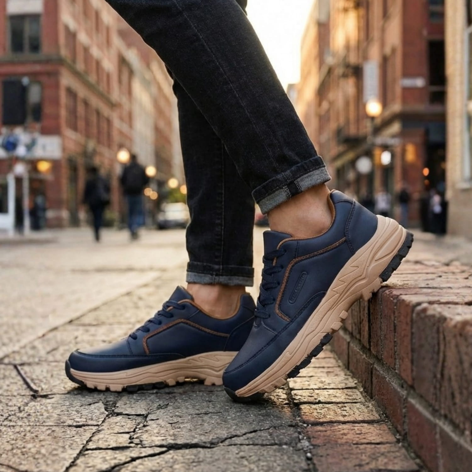 Archie Men’s Leather Trainers – Cushioned Everyday Shoes