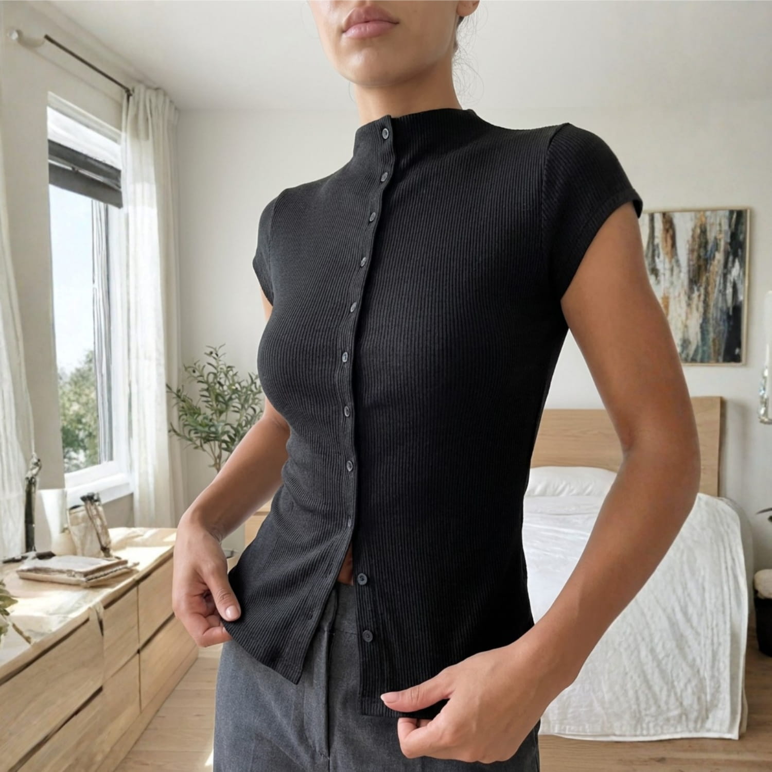 Tammy Women’s Slim Fit Button Up Top