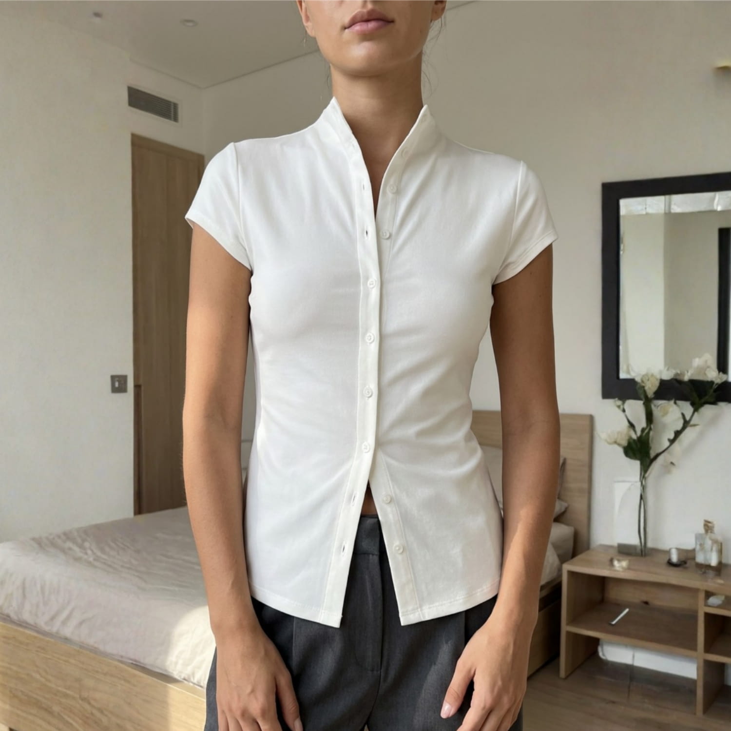 Tammy Women’s Slim Fit Button Up Top