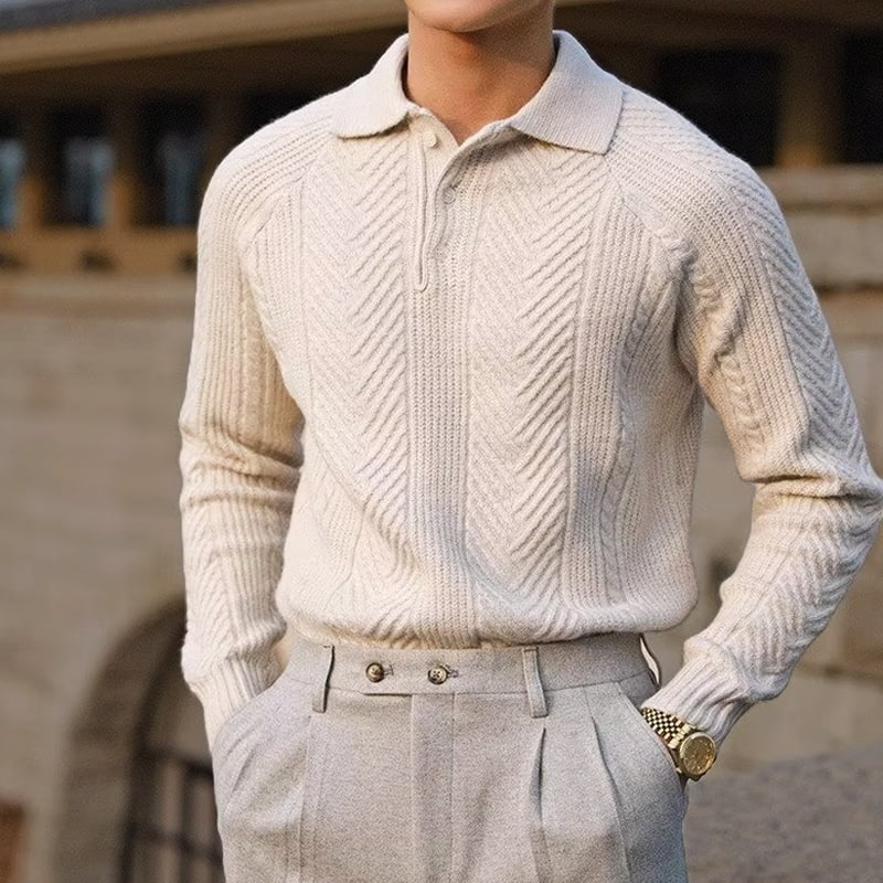 Grayson Men's Cashmere Sweater – Soft Polo Collar Knit