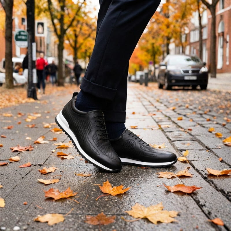 Enzo Italian Leather Shoes – Cushioned Casual Trainers