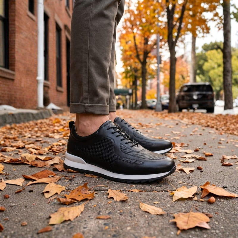 Enzo Italian Leather Shoes – Cushioned Casual Trainers