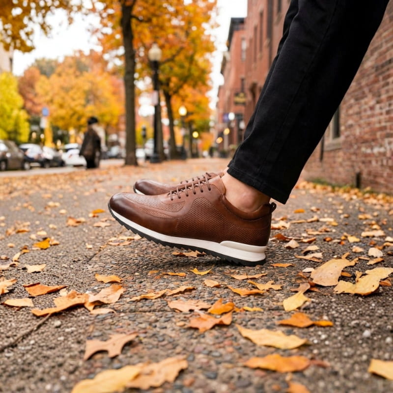 Enzo Italian Leather Shoes – Cushioned Casual Trainers