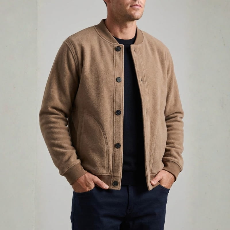 Emilio Men’s Fleece-Lined Button Up Jacket