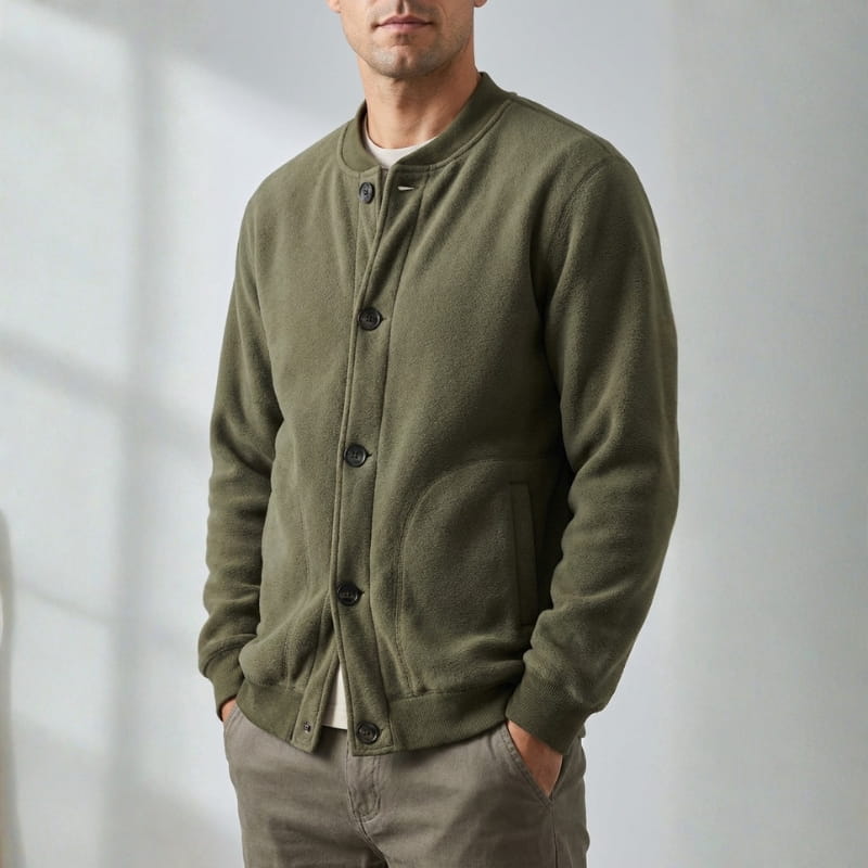 Emilio Men’s Fleece-Lined Button Up Jacket