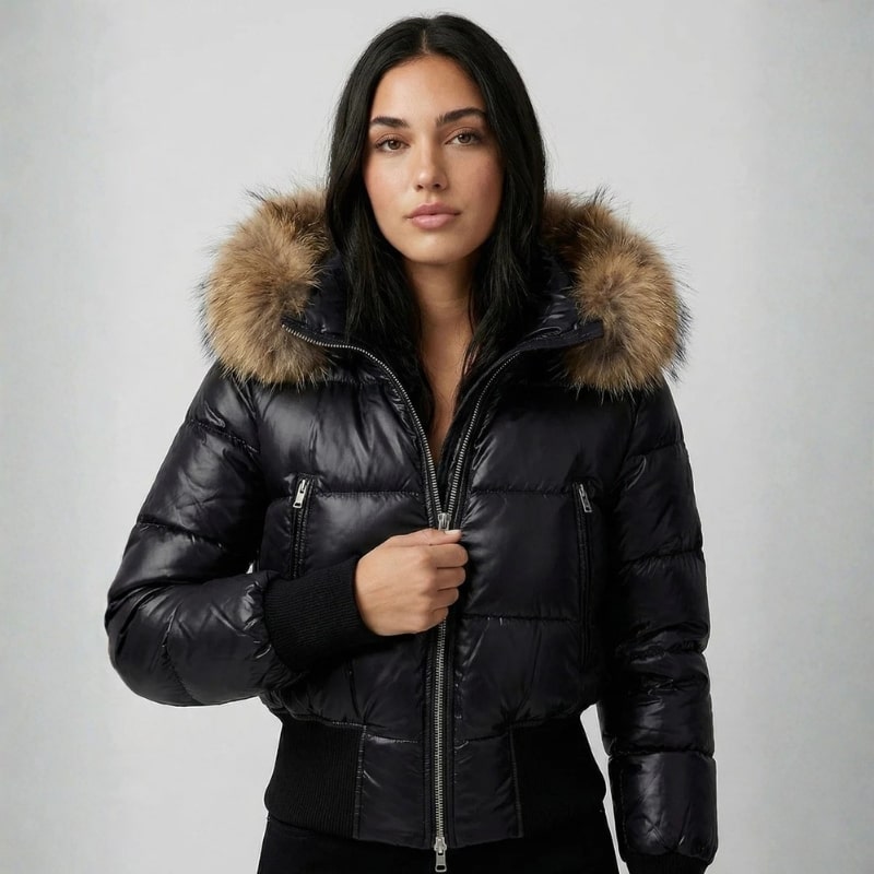 Eloise Women’s Puffer Jacket – Cropped Winter Coat