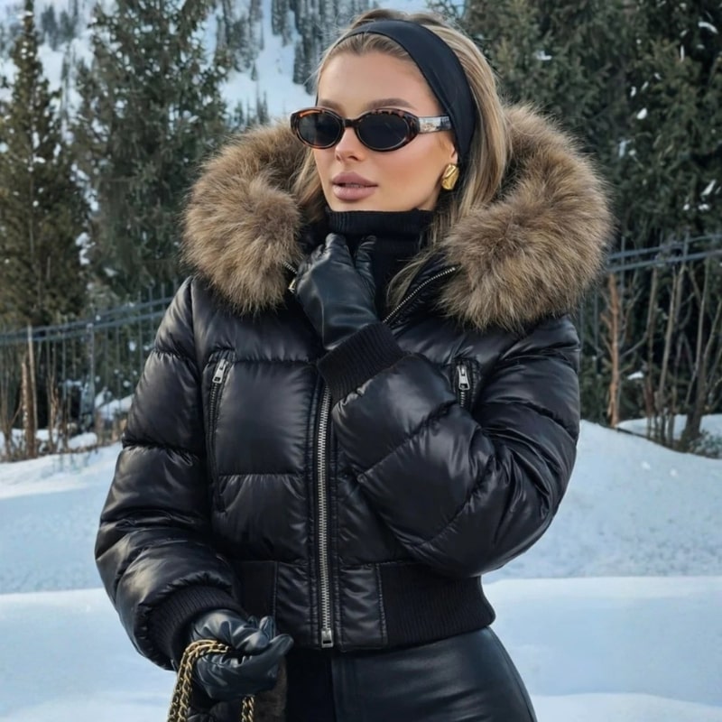 Eloise Women’s Puffer Jacket – Cropped Winter Coat