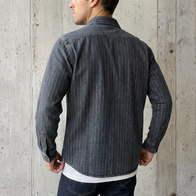 Hector Men’s Vintage Pinstripe Long Sleeve Shirt