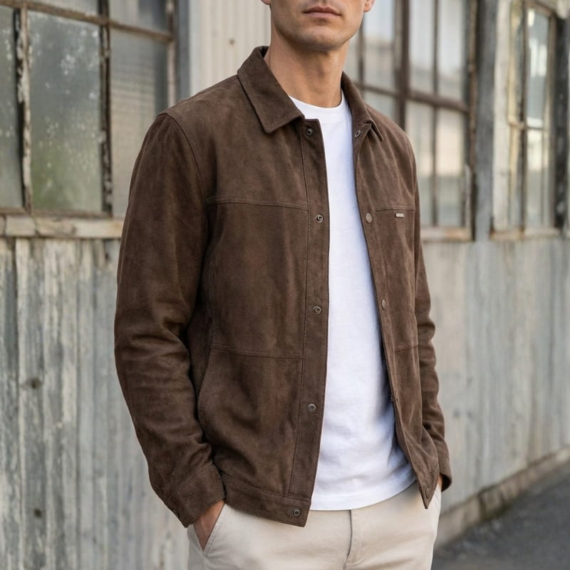Marcian Men’s Suede Leather Jacket