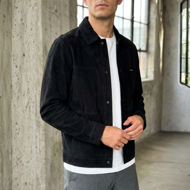 Marcian Men’s Suede Leather Jacket