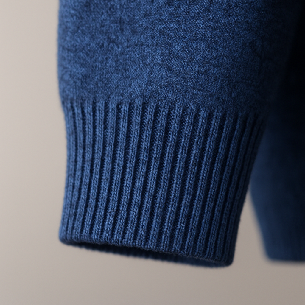 Leon Men’s Merino Wool Sweater – Ribbed Shawl Collar Knit Pullover