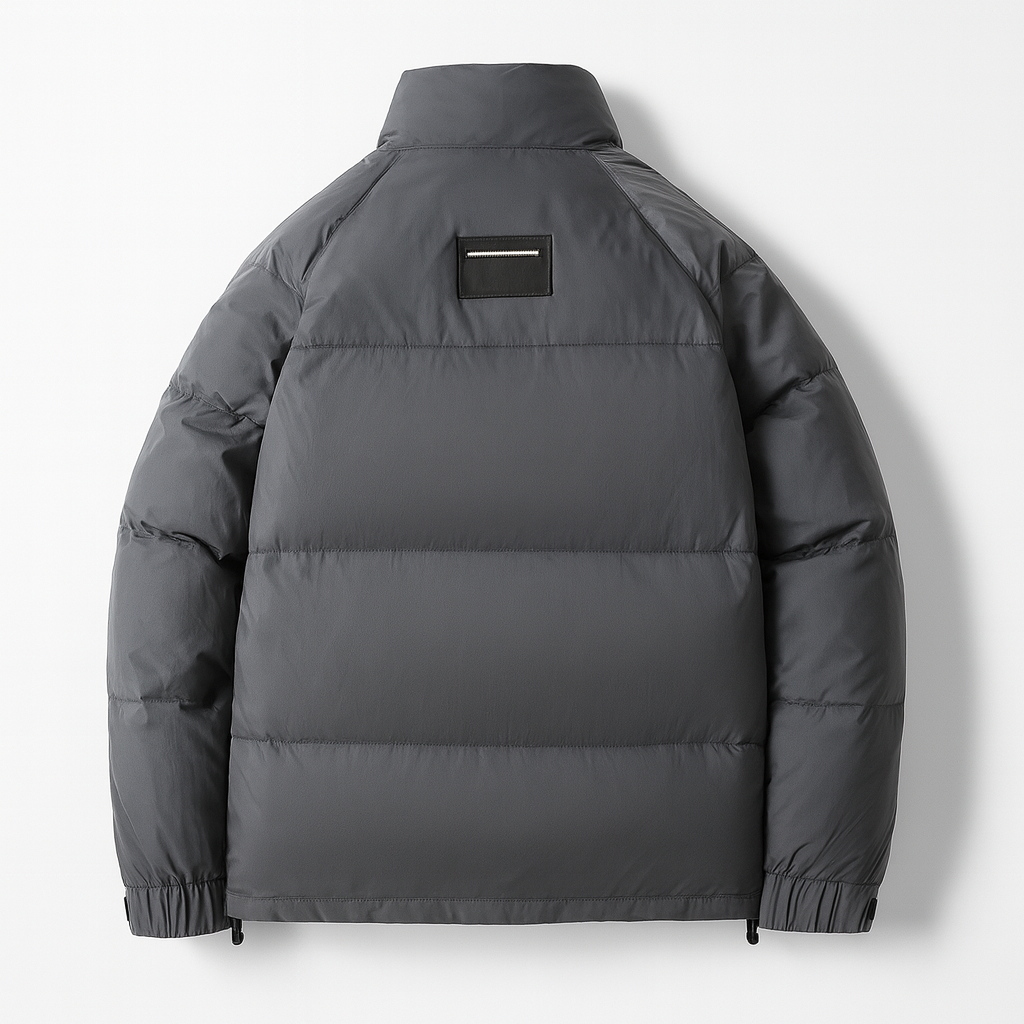 Reid Men’s Puffer Jacket – Cropped Down-Fill Winter Coat with Stand Collar