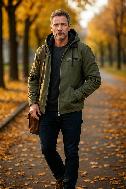 Elliot Men’s Hooded Jacket – Fleece-Lined for Winter Warmth & Casual Streetwear Style