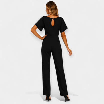 Michelle Women’s Jumpsuit – Lightweight Fabric with Adjustable Tie Belt