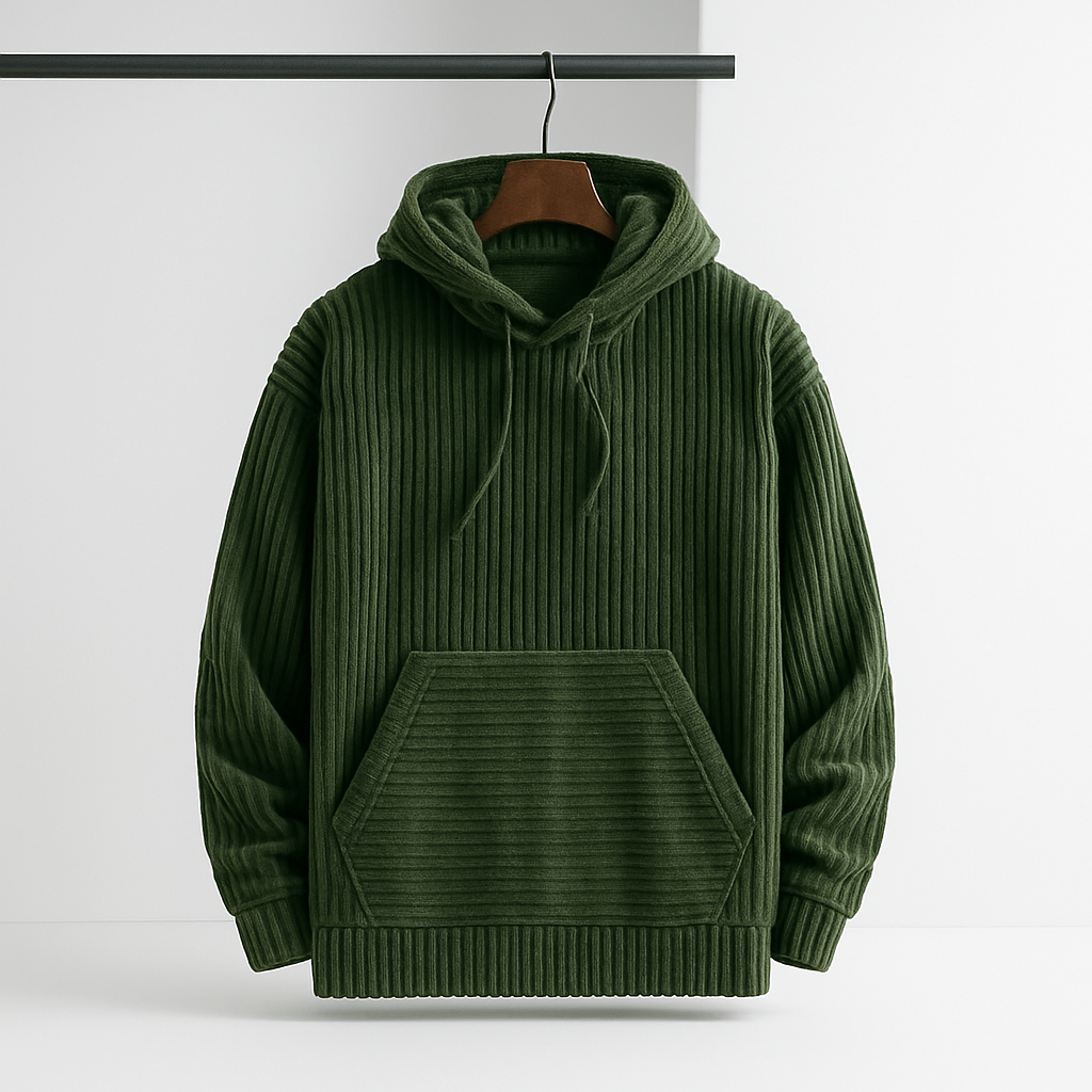 Jonel Men’s Corduroy Hoodie Jacket – Soft Cotton Blend with Kangaroo Pocket